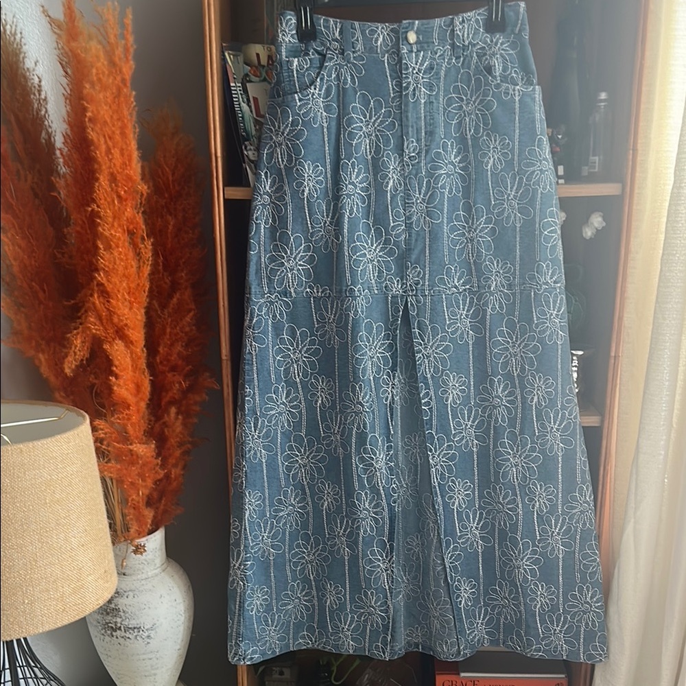 House of Harlow 1960 Blue Floral Skirt